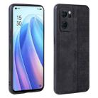 For OPPO Reno7 5G AZNS 3D Embossed Skin Feel Phone Case(Black) - 1