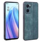 For OPPO Reno7 5G AZNS 3D Embossed Skin Feel Phone Case(Dark Green) - 1