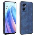 For OPPO Reno7 SE 5G AZNS 3D Embossed Skin Feel Phone Case(Sapphire Blue) - 1