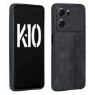 For OPPO K10 5G AZNS 3D Embossed Skin Feel Phone Case(Black) - 1