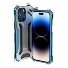 For iPhone 14 Pro R-JUST RJ17 Shockproof Armor Metal Phone Case(Blue) - 1