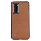 For Huawei P40 GEBEI Full-coverage Shockproof Leather Protective Case(Brown) - 1