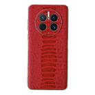 For Huawei Mate 50 Pro Genuine Leather Weilai Series Nano Plating Phone Case(Red) - 1