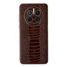 For Huawei Mate 50 Pro Genuine Leather Weilai Series Nano Plating Phone Case(Coffee) - 1