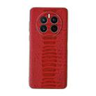 For Huawei Mate 50 Genuine Leather Weilai Series Nano Plating Phone Case(Red) - 1