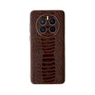 For Huawei Mate 50 Genuine Leather Weilai Series Nano Plating Phone Case(Coffee) - 1