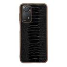 For Xiaomi Redmi Note 11 Global/Note 11S 4G Genuine Leather Weilai Series Nano Plating Phone Case(Black) - 1