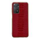 For Xiaomi Redmi Note 11 Global/Note 11S 4G Genuine Leather Weilai Series Nano Plating Phone Case(Red) - 1