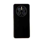 For Huawei Mate 50 Pro Genuine Leather Xiaoya Series Nano Plating Phone Case(Black) - 1