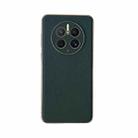 For Huawei Mate 50 Pro Genuine Leather Xiaoya Series Nano Plating Phone Case(Dark Green) - 1