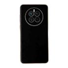 For Huawei Mate 50 Genuine Leather Xiaoya Series Nano Plating Phone Case(Black) - 1