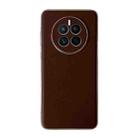 For Huawei Mate 50 Genuine Leather Xiaoya Series Nano Plating Phone Case(Coffee) - 1