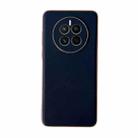 For Huawei Mate 50 Genuine Leather Xiaoya Series Nano Plating Phone Case(Blue) - 1