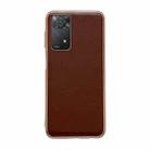 For Xiaomi Redmi Note 11 Global/Note 11S 4G Genuine Leather Xiaoya Series Nano Plating Phone Case(Coffee) - 1