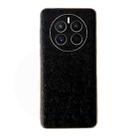 For Huawei Mate 50 Genuine Leather Ostrich Texture Nano Plating Phone Case(Black) - 1