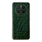 For Huawei Mate 50 Genuine Leather Ostrich Texture Nano Plating Phone Case(Green) - 1