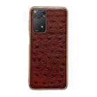 For Xiaomi Redmi Note 11 Global/Note 11S 4G Genuine Leather Ostrich Texture Nano Plating Phone Case(Coffee) - 1