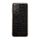 For Xiaomi Redmi Note 11 Global/Note 11S 4G Genuine Leather Ostrich Texture Nano Plating Phone Case(Black) - 1
