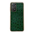For Xiaomi Redmi Note 11 Global/Note 11S 4G Genuine Leather Ostrich Texture Nano Plating Phone Case(Green) - 1