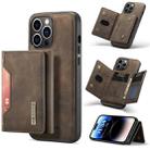 For iPhone 14 Pro Max DG.MING M2 Series 3-Fold Card Bag Leather Case(Coffee) - 1