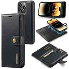 For iPhone 14 Pro Max DG.MING Crazy Horse Texture Detachable Magnetic Leather Case(Black) - 1