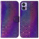 For Motorola Edge 30 Neo / Edge 30 Lite Colorful Magnetic Buckle Leather Phone Case(Purple) - 1