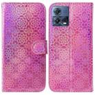 For Motorola Moto S30 Pro 5G / Edge 30 Fusion Colorful Magnetic Buckle Leather Phone Case(Pink) - 1