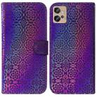 For Motorola Moto G32 Colorful Magnetic Buckle Leather Phone Case(Purple) - 1