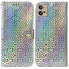 For Motorola Moto G32 Colorful Magnetic Buckle Leather Phone Case(Silver) - 1