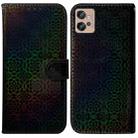 For Motorola Moto G32 Colorful Magnetic Buckle Leather Phone Case(Black) - 1