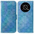 For Honor X9 / X9 5G Colorful Magnetic Buckle Leather Phone Case(Blue) - 1