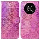 For Honor X9 / X9 5G Colorful Magnetic Buckle Leather Phone Case(Pink) - 1