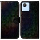 For Realme C30 Colorful Magnetic Buckle Leather Phone Case(Black) - 1