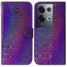 For OPPO Reno8 Pro Colorful Magnetic Buckle Leather Phone Case(Purple) - 1