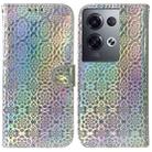 For OPPO Reno8 Pro Colorful Magnetic Buckle Leather Phone Case(Silver) - 1