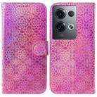 For OPPO Reno8 Pro Colorful Magnetic Buckle Leather Phone Case(Pink) - 1
