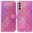 For Samsung Galaxy M13 4G Colorful Magnetic Buckle Leather Phone Case(Pink) - 1