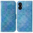 For Xiaomi Poco M4 5G Colorful Magnetic Buckle Leather Phone Case(Blue) - 1