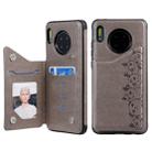 For Huawei Mate 30 Six Cats Embossing Pattern Protective Case with Holder & Card Slots & Photo Frame(Grey) - 1