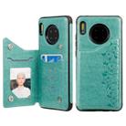 For Huawei Mate 30 Six Cats Embossing Pattern Protective Case with Holder & Card Slots & Photo Frame(Green) - 1