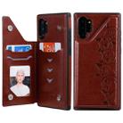 For Galaxy Note 10+ Six Cats Embossing Pattern Protective Case with Holder & Card Slots & Photo Frame(Brown) - 1
