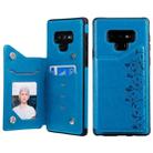 For Galaxy Note 9 Six Cats Embossing Pattern Protective Case with Holder & Card Slots & Photo Frame(Blue) - 1