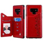 For Galaxy Note 9 Six Cats Embossing Pattern Protective Case with Holder & Card Slots & Photo Frame(Red) - 1