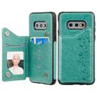 For Galaxy S10e Six Cats Embossing Pattern Protective Case with Holder & Card Slots & Photo Frame(Green) - 1