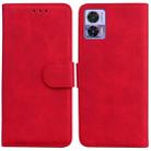 For Motorola Edge 30 Neo / Edge 30 Lite Skin Feel Pure Color Flip Leather Phone Case(Red) - 1