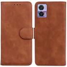 For Motorola Edge 30 Neo / Edge 30 Lite Skin Feel Pure Color Flip Leather Phone Case(Brown) - 1