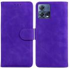 For Motorola Moto S30 Pro 5G / Edge 30 Fusion Skin Feel Pure Color Flip Leather Phone Case(Purple) - 1