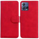 For Motorola Moto S30 Pro 5G / Edge 30 Fusion Skin Feel Pure Color Flip Leather Phone Case(Red) - 1