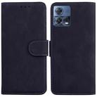 For Motorola Moto S30 Pro 5G / Edge 30 Fusion Skin Feel Pure Color Flip Leather Phone Case(Black) - 1