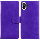 For Nothing Phone 1 Skin Feel Pure Color Flip Leather Phone Case(Purple) - 1